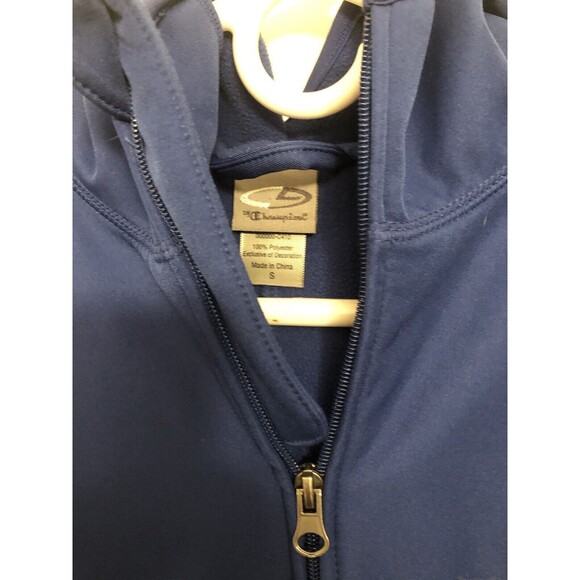 VTG C9 Champion Full Front Zip Hooded Size Small Jacket Color Block Royal Black - Picture 2 of 6